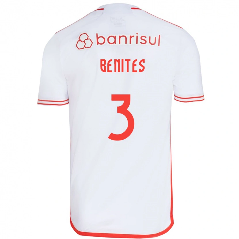 Danxen Homem Camisola Bruna Benites #3 Branco Vermelho Alternativa 2025/26 Camisa