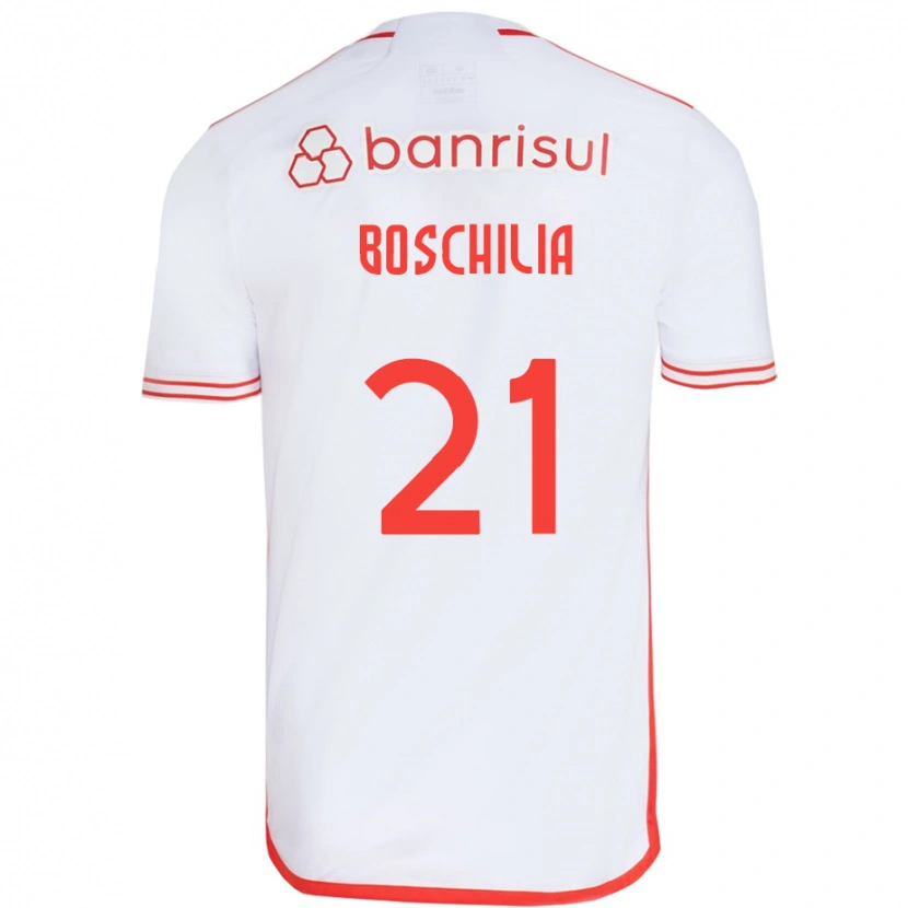 Danxen Homem Camisola Gabriel Boschilia #21 Branco Vermelho Alternativa 2025/26 Camisa