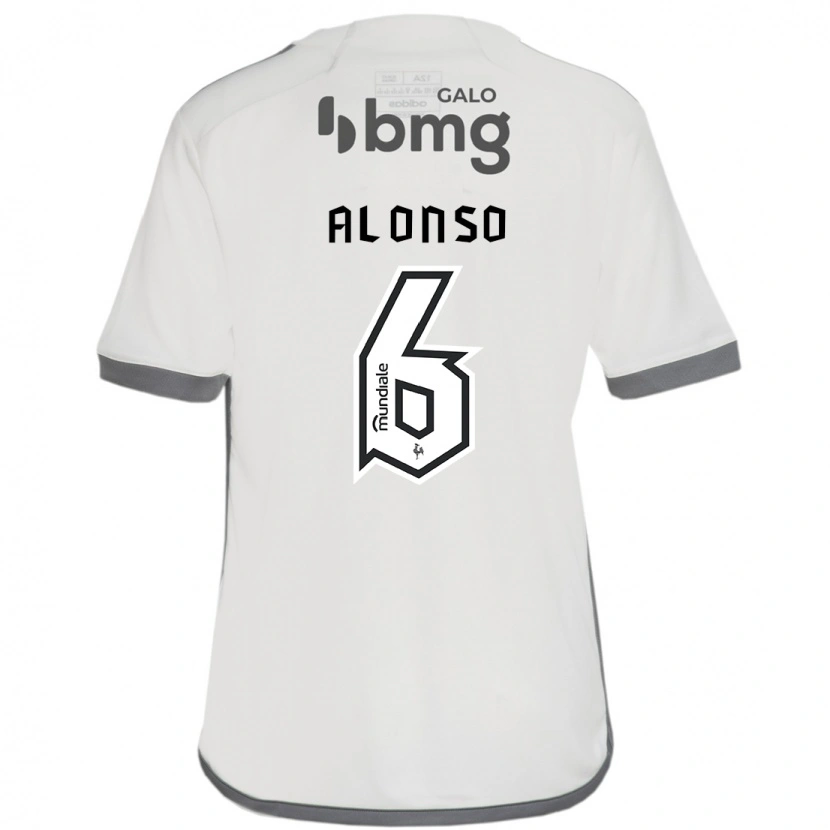 Danxen Homem Camisola Júnior Alonso #6 Branco Sujo Alternativa 2025/26 Camisa