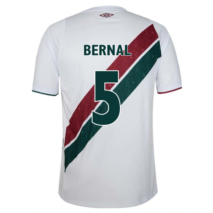 Danxen Homem Camisola Facundo Bernal #5 Branco Verde Bordô Alternativa 2025/26 Camisa