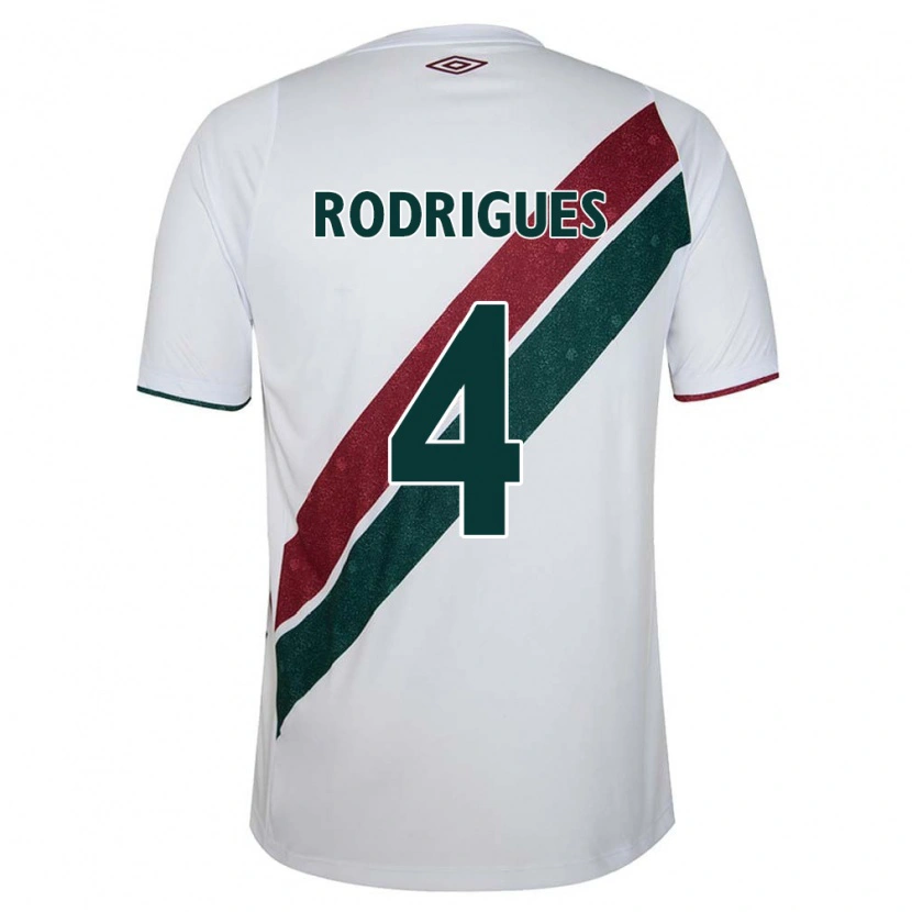 Danxen Homem Camisola Nath Rodrigues #4 Branco Verde Bordô Alternativa 2025/26 Camisa