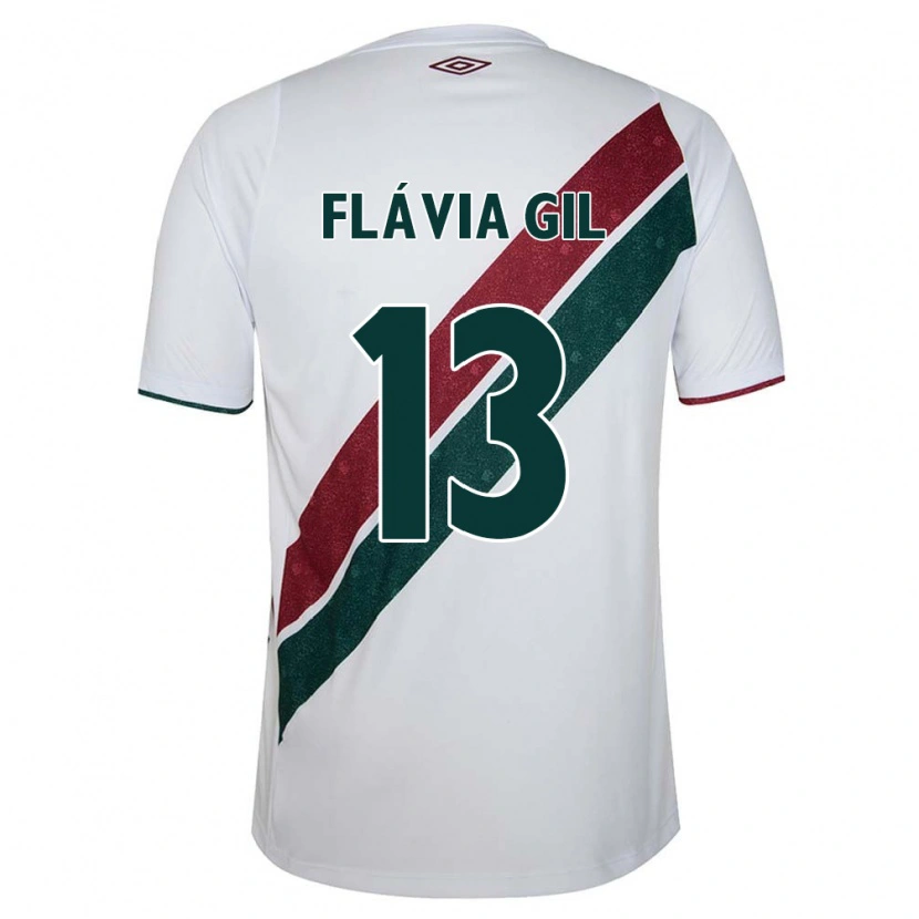 Danxen Homem Camisola Flávia Gil #13 Branco Verde Bordô Alternativa 2025/26 Camisa
