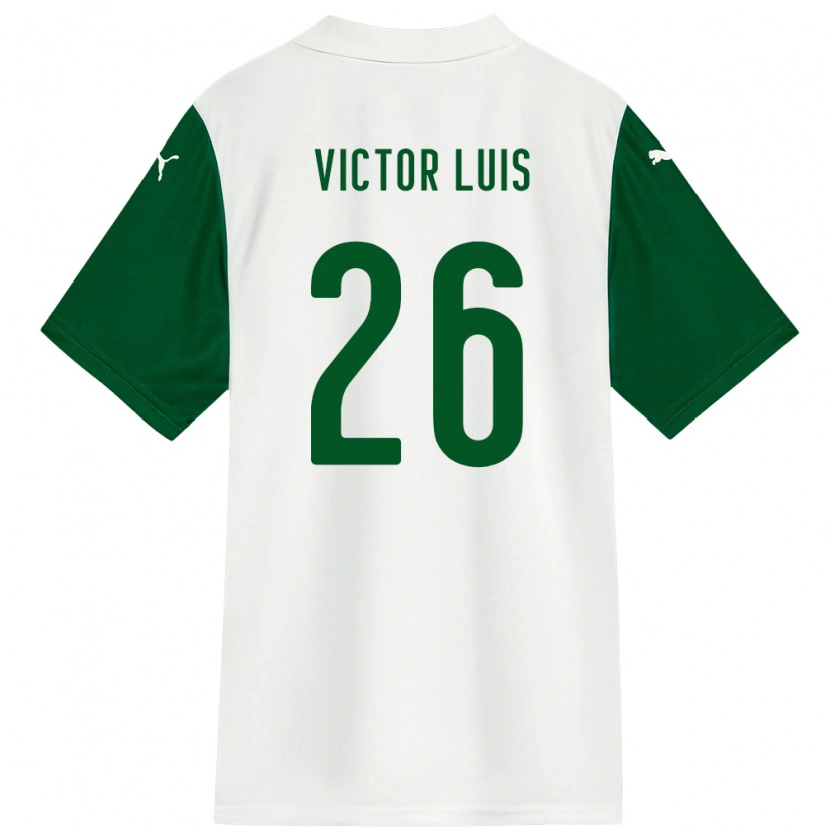 Danxen Homem Camisola Victor Luis #26 Branco Verde Alternativa 2025/26 Camisa