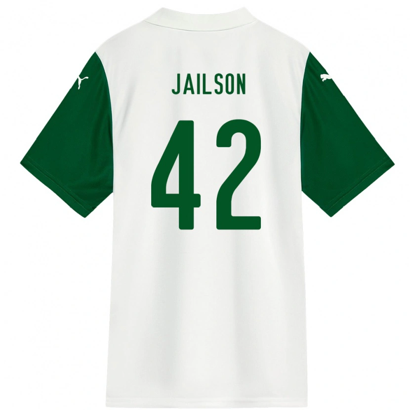 Danxen Homem Camisola Jailson #42 Branco Verde Alternativa 2025/26 Camisa
