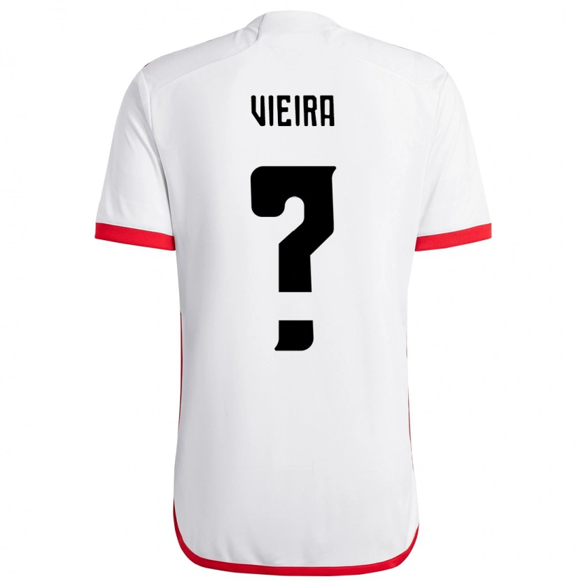 Danxen Homem Camisola Lucas Vieira #0 Branco Vermelho Alternativa 2025/26 Camisa