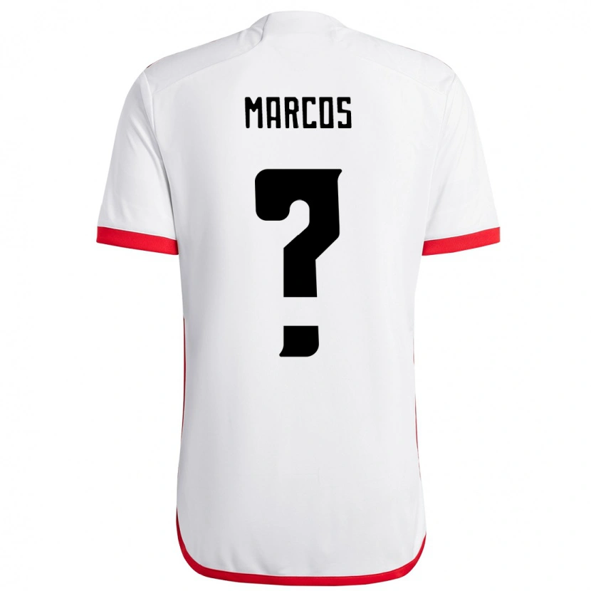 Danxen Homem Camisola João Marcos #0 Branco Vermelho Alternativa 2025/26 Camisa