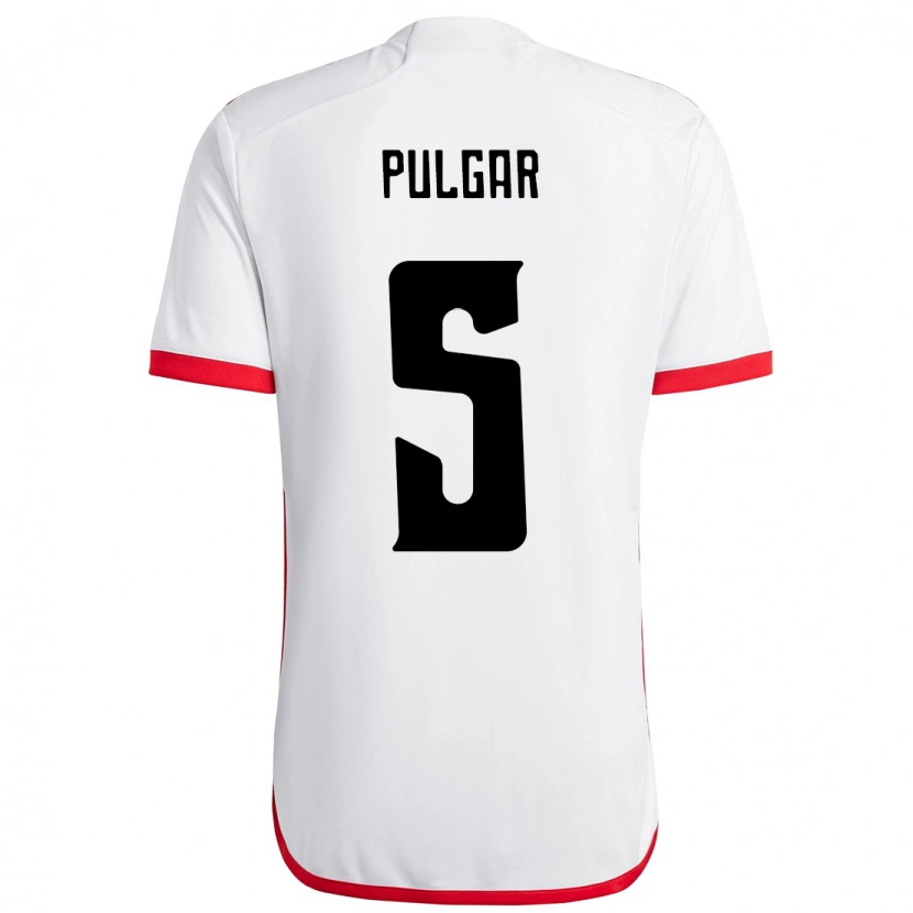 Danxen Homem Camisola Erick Pulgar #5 Branco Vermelho Alternativa 2025/26 Camisa