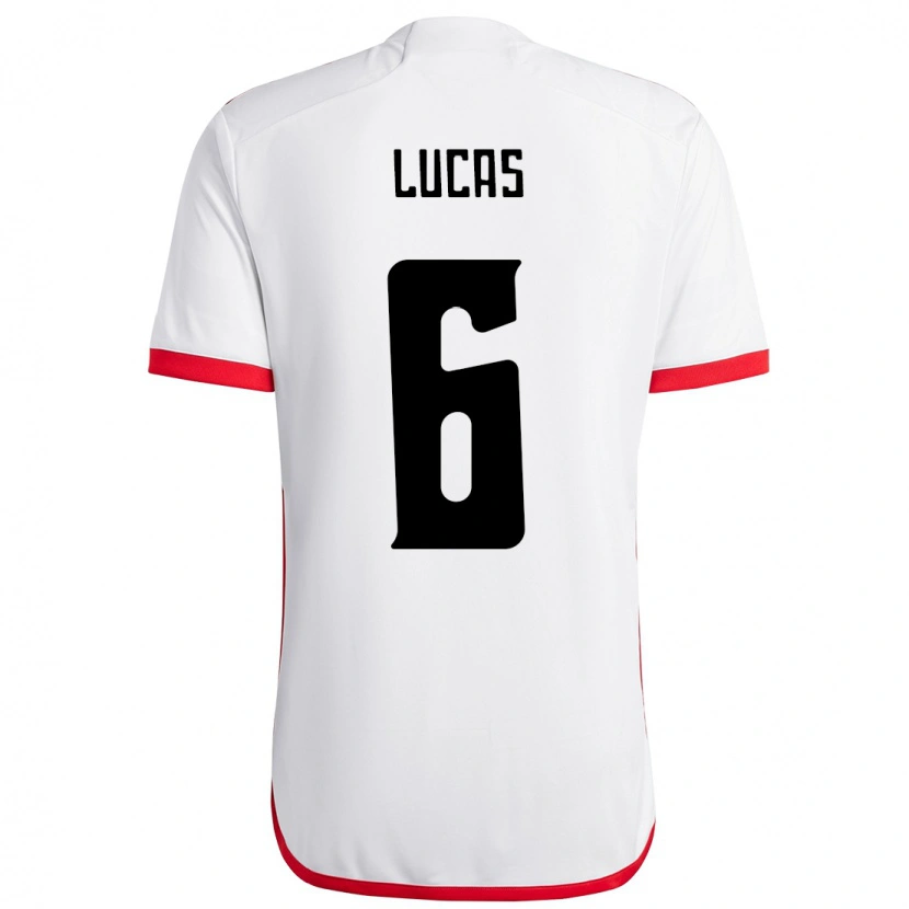 Danxen Homem Camisola Ayrton Lucas #6 Branco Vermelho Alternativa 2025/26 Camisa