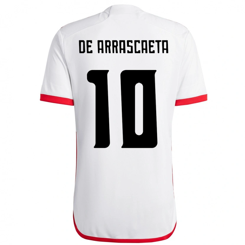 Danxen Homem Camisola Giorgian De Arrascaeta #10 Branco Vermelho Alternativa 2025/26 Camisa