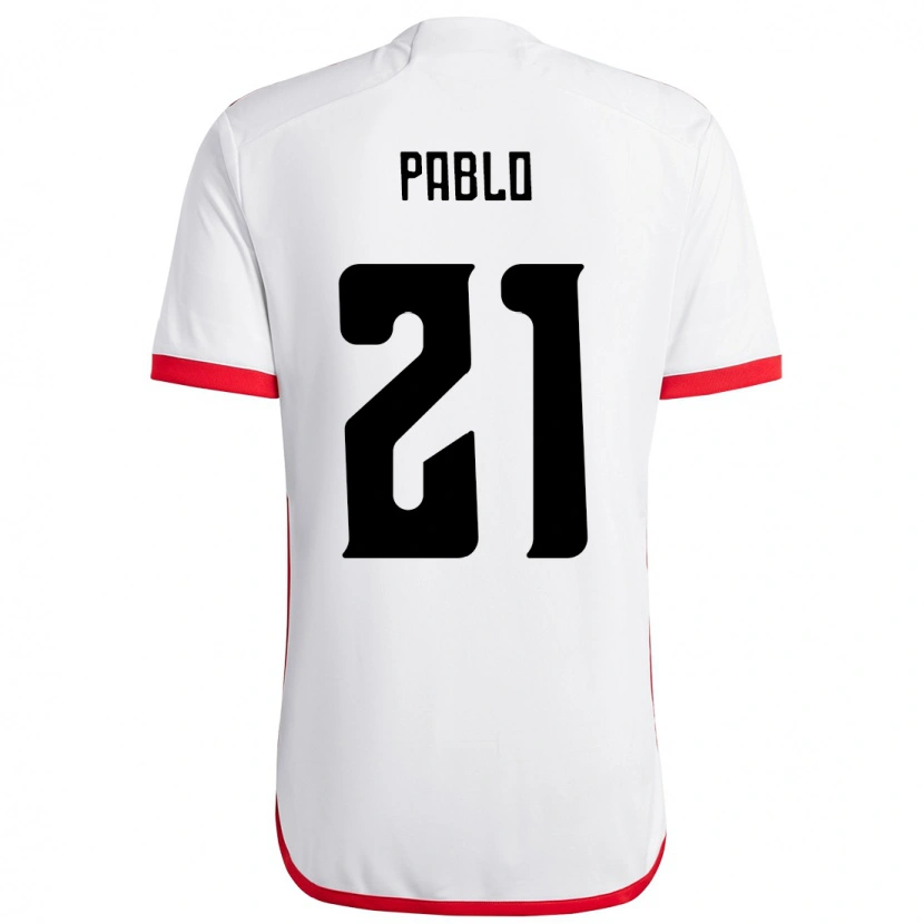 Danxen Homem Camisola Pablo #21 Branco Vermelho Alternativa 2025/26 Camisa