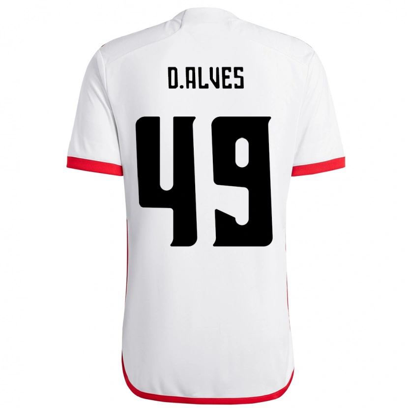 Danxen Homem Camisola Dyogo Alves #49 Branco Vermelho Alternativa 2025/26 Camisa