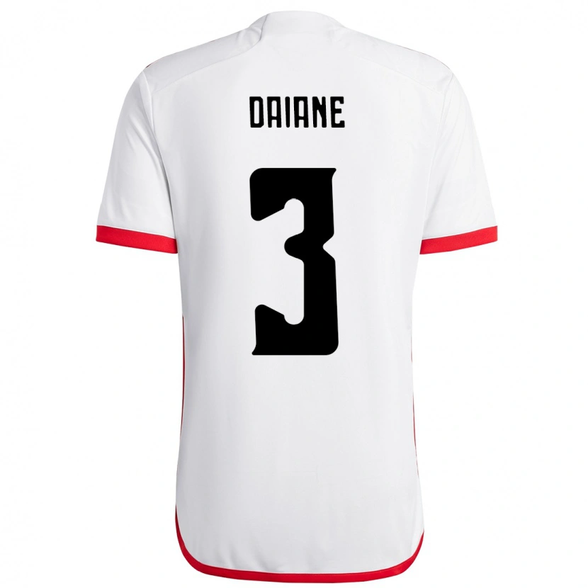Danxen Homem Camisola Daiane #3 Branco Vermelho Alternativa 2025/26 Camisa