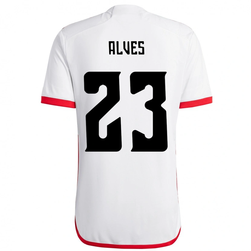 Danxen Homem Camisola Karol Alves #23 Branco Vermelho Alternativa 2025/26 Camisa