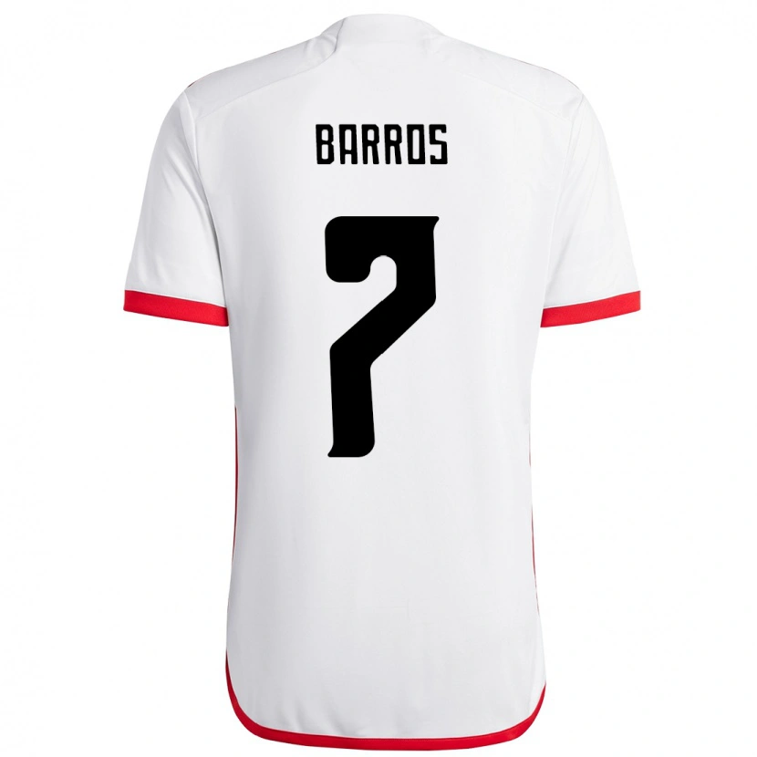 Danxen Homem Camisola Rafa Barros #7 Branco Vermelho Alternativa 2025/26 Camisa