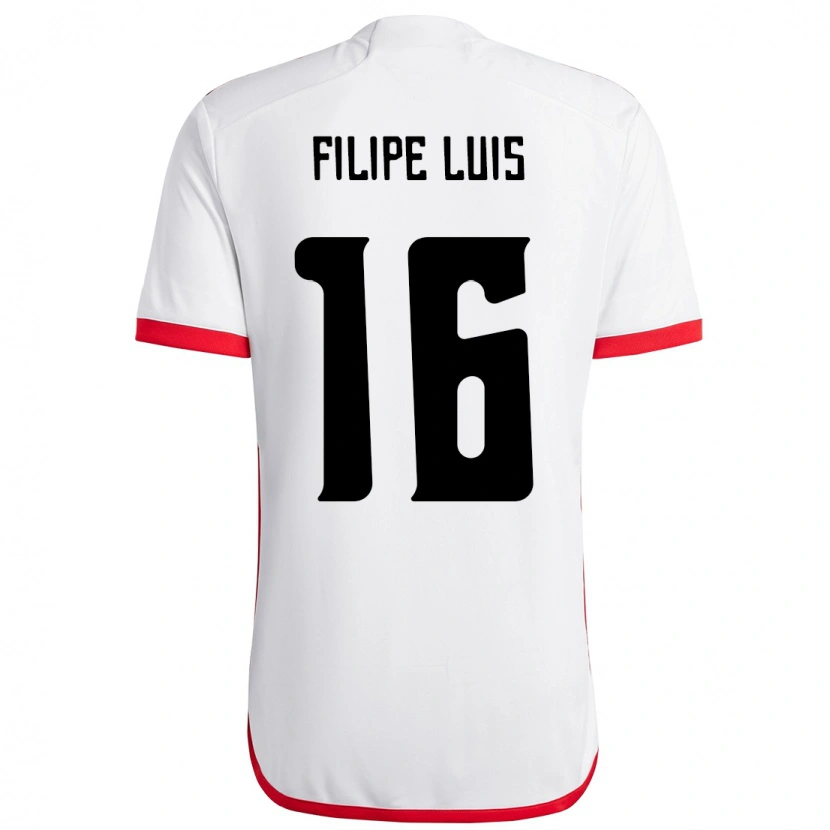 Danxen Homem Camisola Filipe Luis #16 Branco Vermelho Alternativa 2025/26 Camisa
