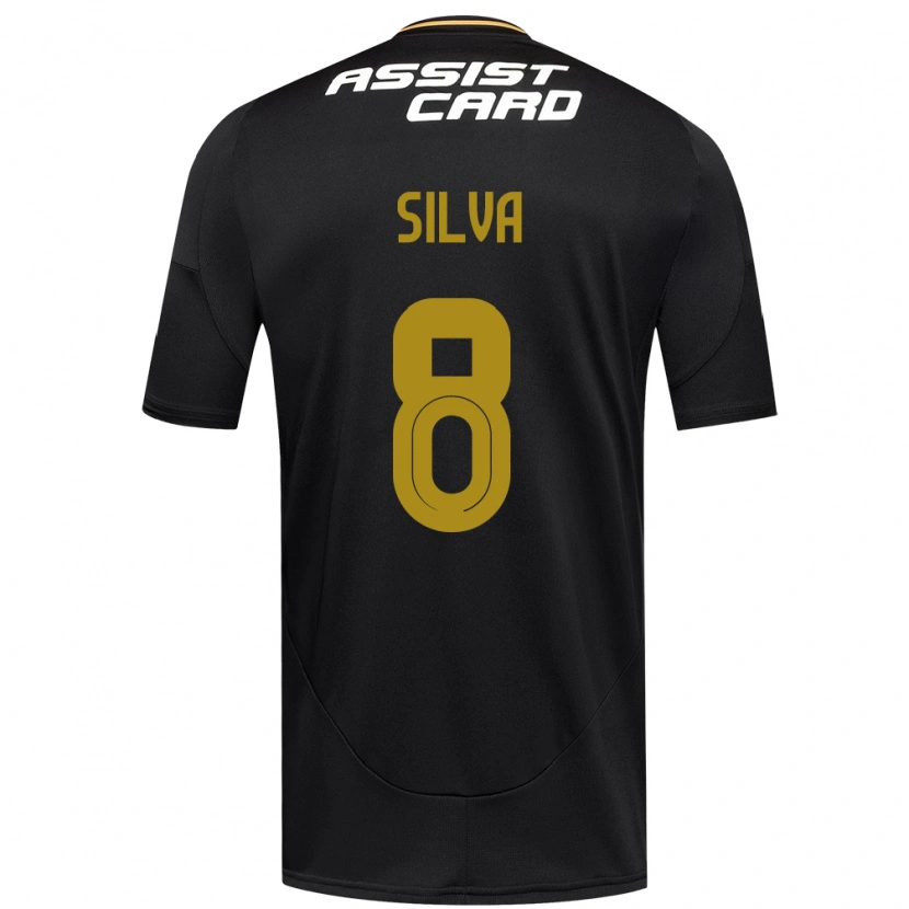 Danxen Homem Camisola Bastián Silva #8 Preto Branco Alternativa 2025/26 Camisa
