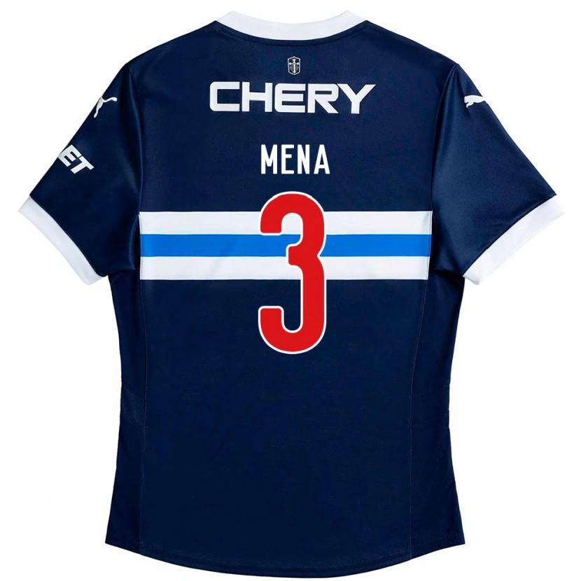 Danxen Homem Camisola Eugenio Mena #3 Azul Royal Branco Alternativa 2025/26 Camisa