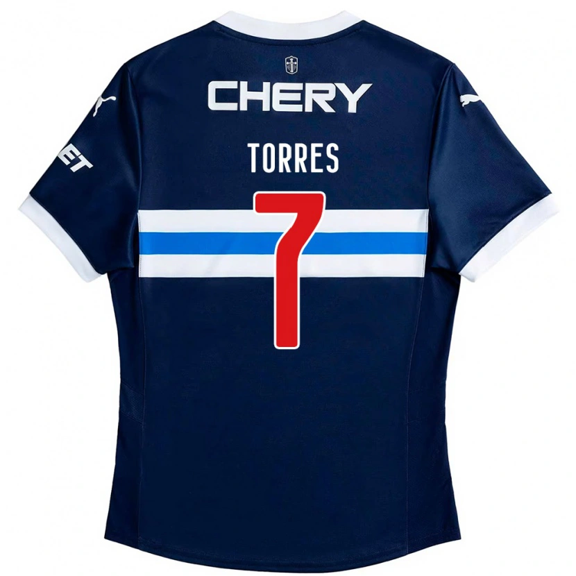 Danxen Homem Camisola Joaquín Torres #7 Azul Royal Branco Alternativa 2025/26 Camisa