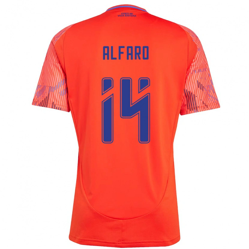 Danxen Homem Camisola Julián Alfaro #14 Laranja Vermelho Alternativa 2025/26 Camisa