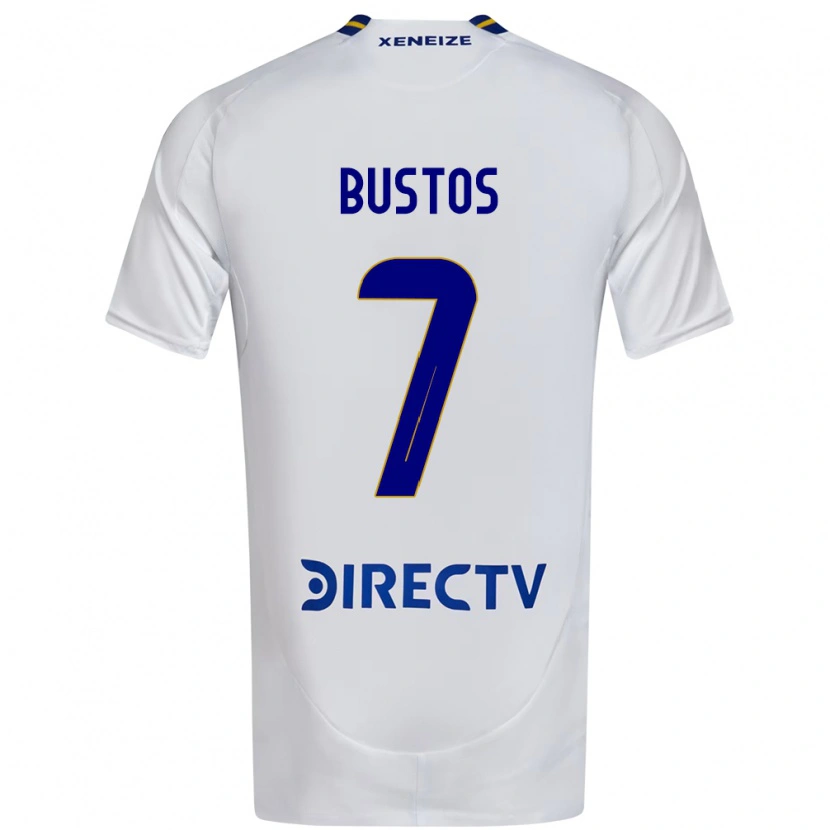 Danxen Homem Camisola Tomás Bustos #7 Branco Azul Alternativa 2025/26 Camisa