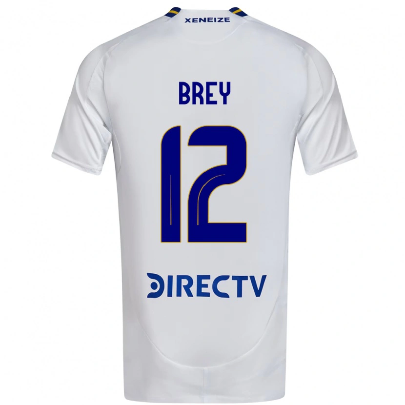 Danxen Homem Camisola Leandro Brey #12 Branco Azul Alternativa 2025/26 Camisa