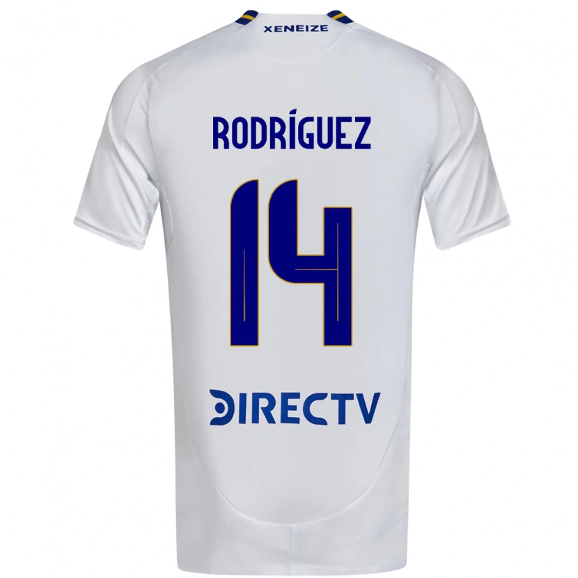 Danxen Homem Camisola Isaías Rodríguez #14 Branco Azul Alternativa 2025/26 Camisa