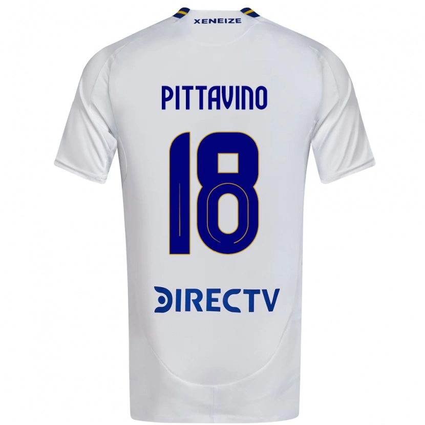 Danxen Homem Camisola Rodrigo Pittavino #18 Branco Azul Alternativa 2025/26 Camisa
