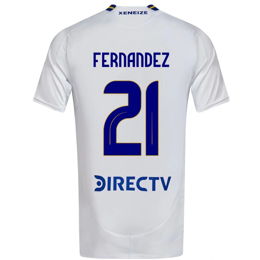 Danxen Homem Camisola Ezequiel Fernandez #21 Branco Azul Alternativa 2025/26 Camisa