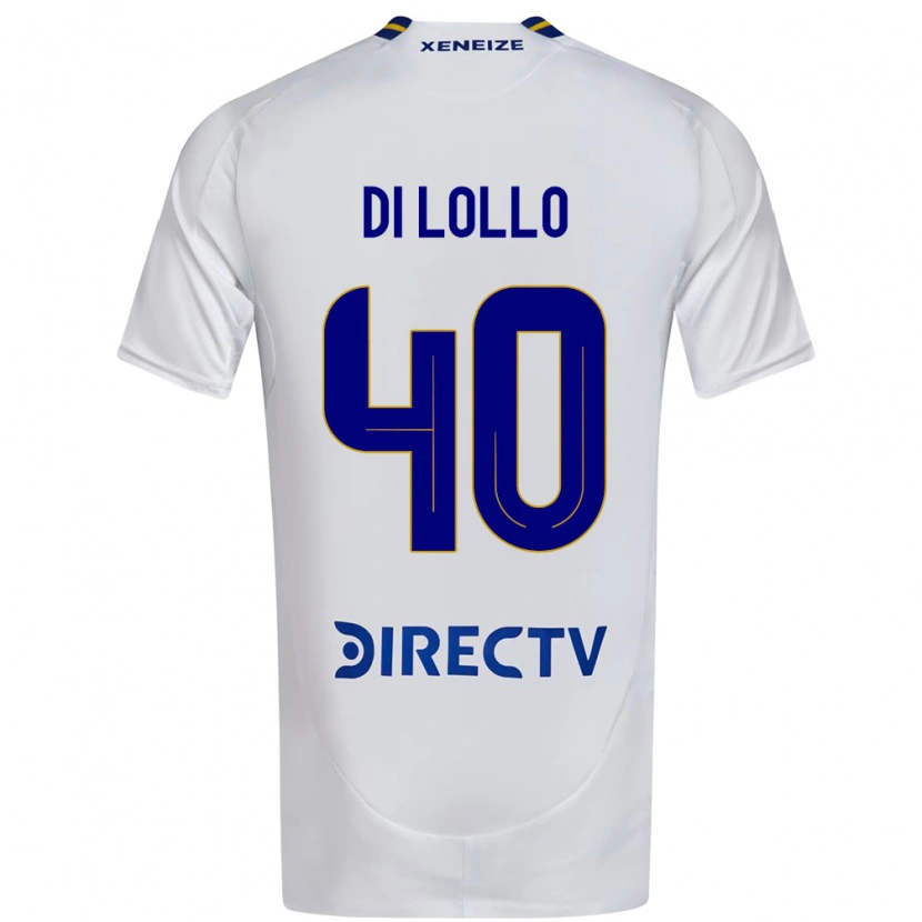 Danxen Homem Camisola Lautaro Di Lollo #40 Branco Azul Alternativa 2025/26 Camisa