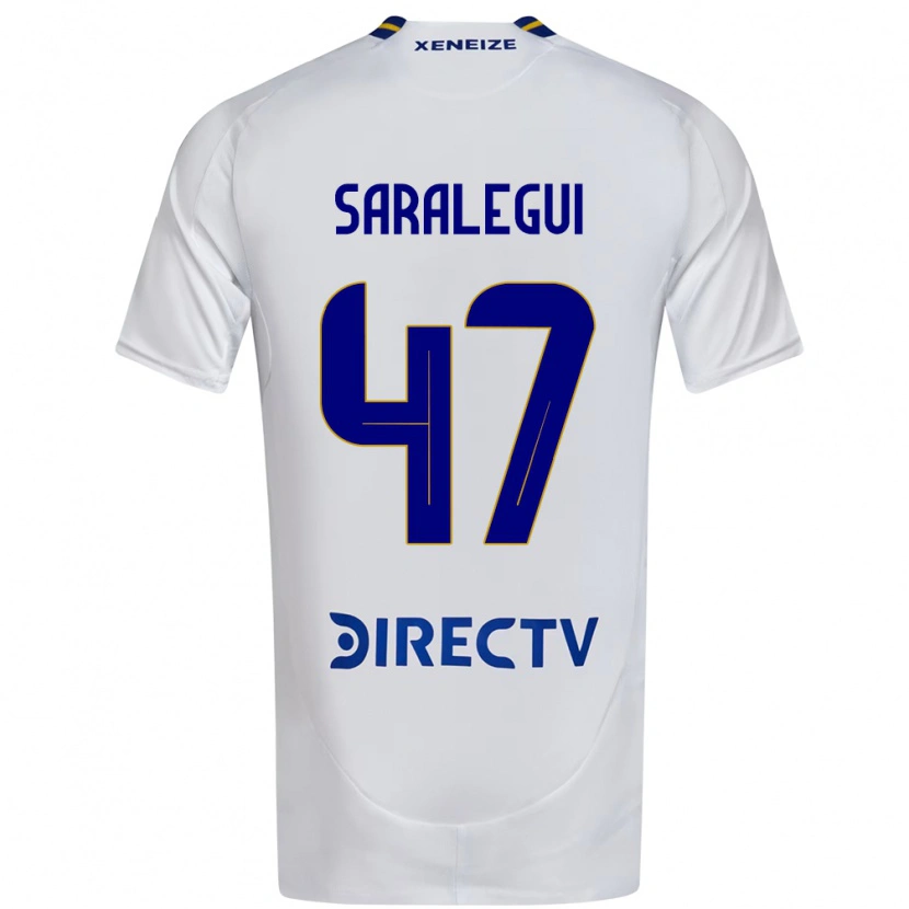Danxen Homem Camisola Jabes Saralegui #47 Branco Azul Alternativa 2025/26 Camisa