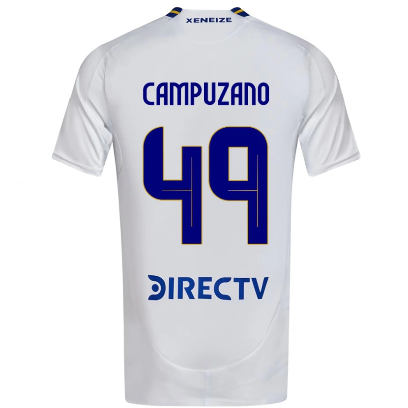 Danxen Homem Camisola Jorman Campuzano #49 Branco Azul Alternativa 2025/26 Camisa
