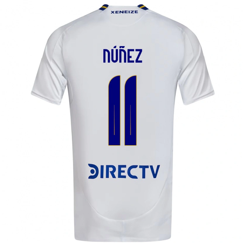 Danxen Homem Camisola Kishi Núñez #11 Branco Azul Alternativa 2025/26 Camisa