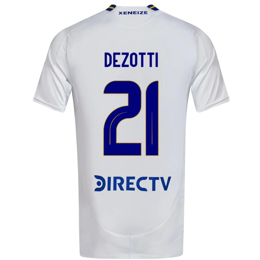 Danxen Homem Camisola Martina Dezotti #21 Branco Azul Alternativa 2025/26 Camisa