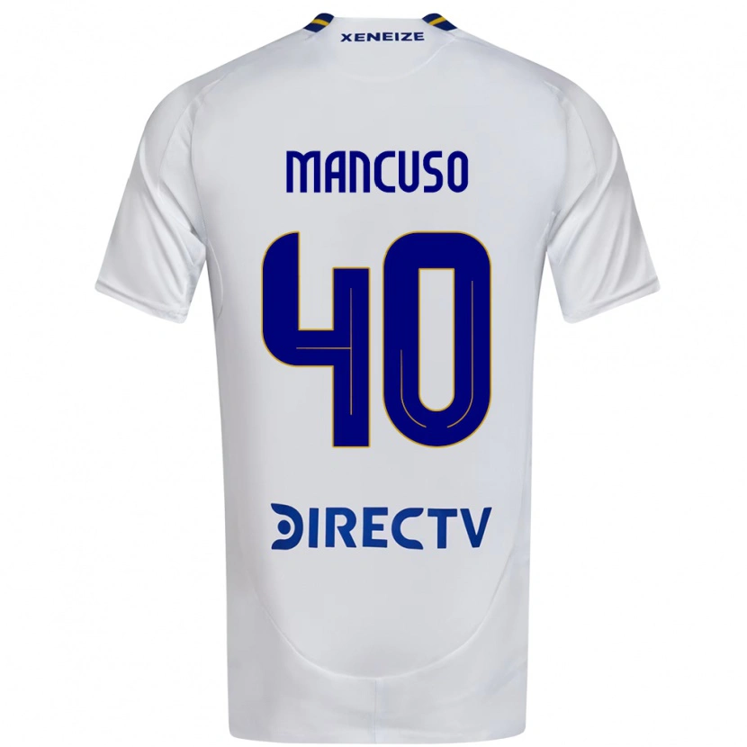 Danxen Homem Camisola Eros Mancuso #40 Branco Azul Alternativa 2025/26 Camisa