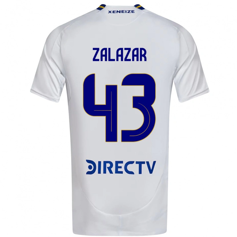 Danxen Homem Camisola Maximiliano Zalazar #43 Branco Azul Alternativa 2025/26 Camisa