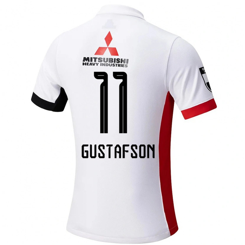Danxen Homem Camisola Samuel Gustafson #11 Branco Preto Alternativa 2025/26 Camisa