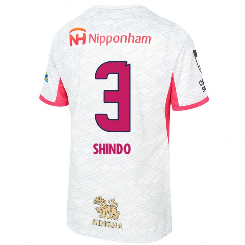 Danxen Homem Camisola Ryosuke Shindo #3 Branco Rosa Sakura Alternativa 2025/26 Camisa