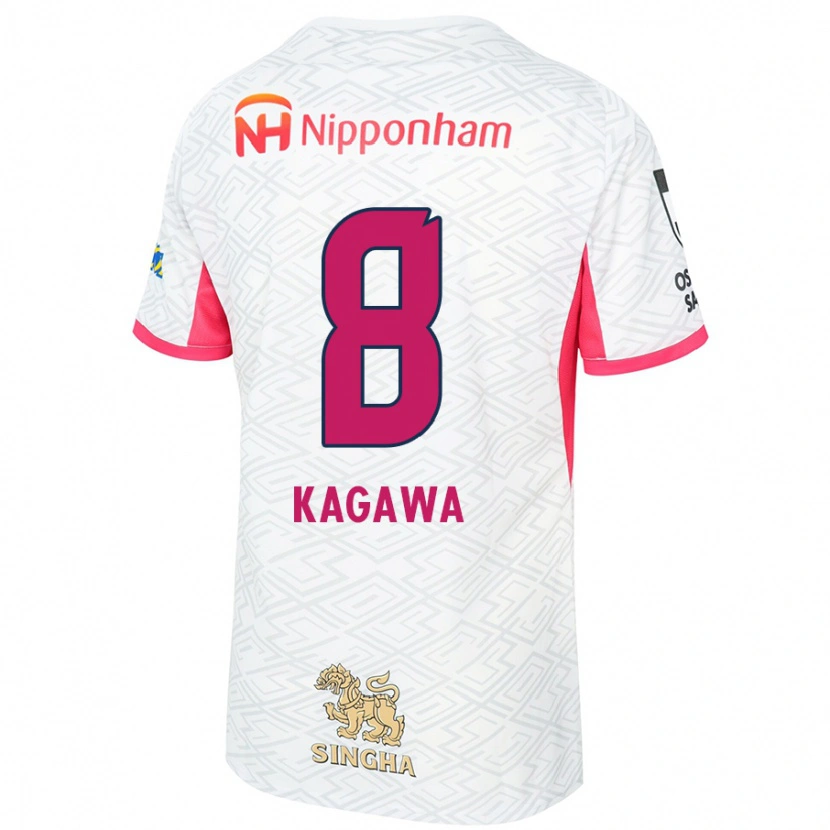 Danxen Homem Camisola Shinji Kagawa #8 Branco Rosa Sakura Alternativa 2025/26 Camisa