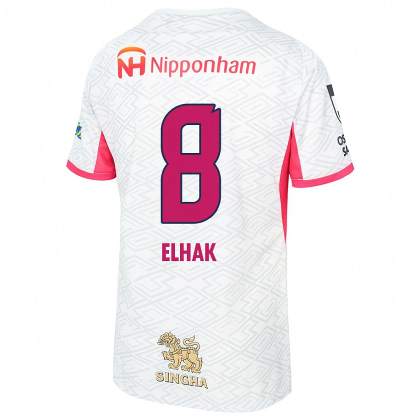 Danxen Homem Camisola Akuro Elhak #8 Branco Rosa Sakura Alternativa 2025/26 Camisa