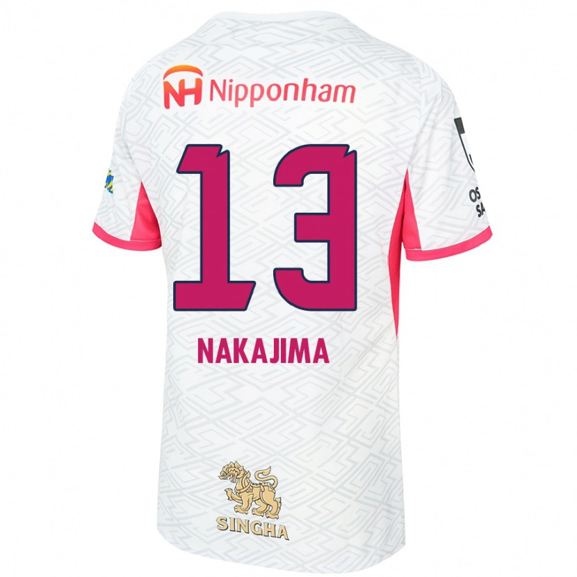 Danxen Homem Camisola Motohiko Nakajima #13 Branco Rosa Sakura Alternativa 2025/26 Camisa