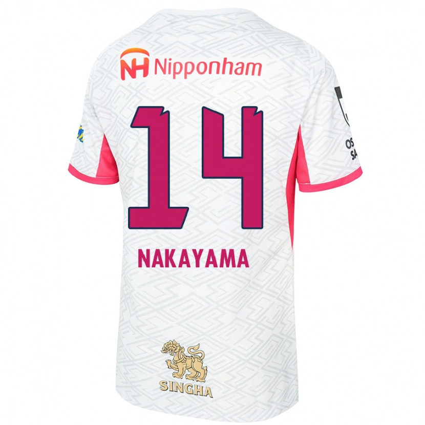 Danxen Homem Camisola Toshito Nakayama #14 Branco Rosa Sakura Alternativa 2025/26 Camisa