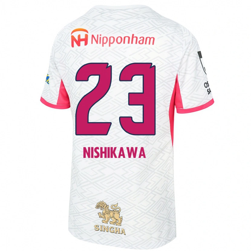 Danxen Homem Camisola Hiroki Nishikawa #23 Branco Rosa Sakura Alternativa 2025/26 Camisa