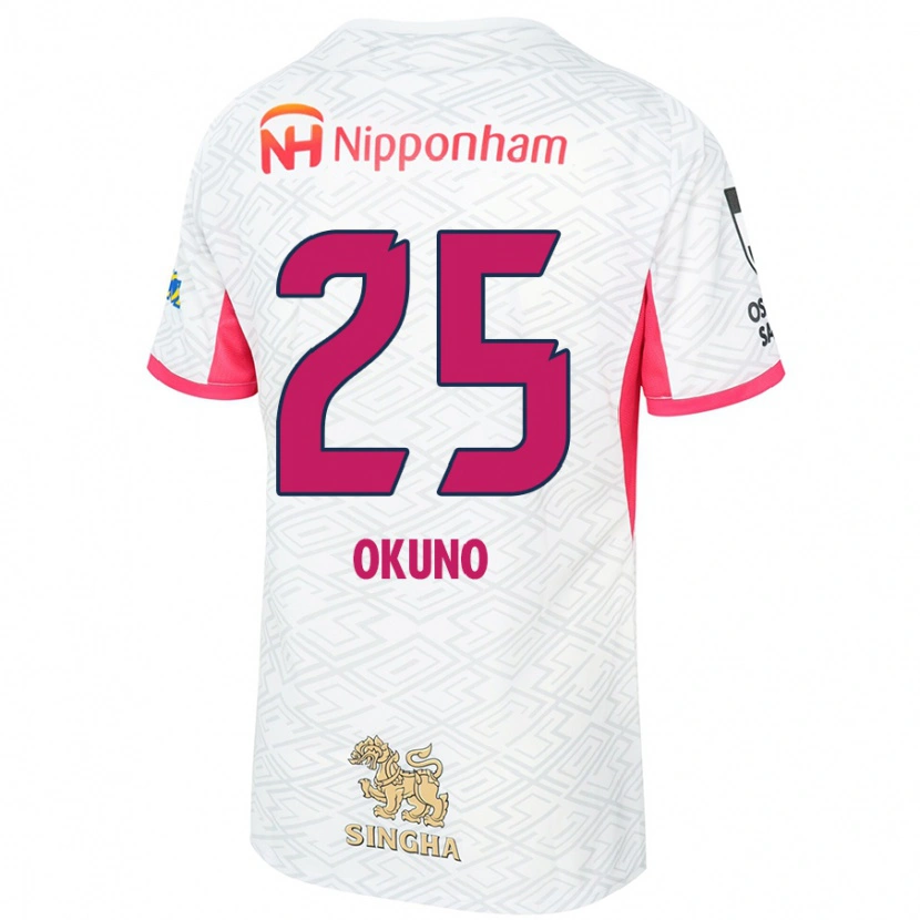 Danxen Homem Camisola Hiroaki Okuno #25 Branco Rosa Sakura Alternativa 2025/26 Camisa