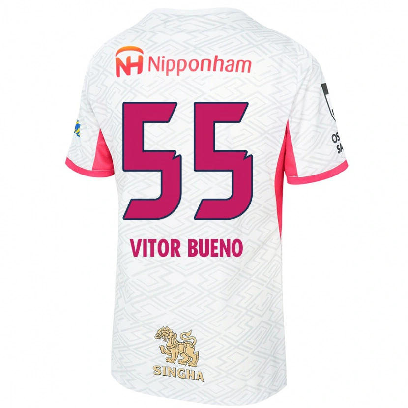 Danxen Homem Camisola Vitor Bueno #55 Branco Rosa Sakura Alternativa 2025/26 Camisa