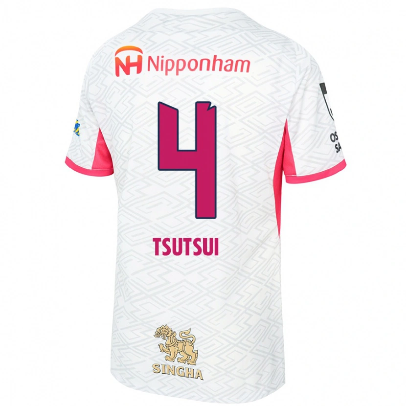 Danxen Homem Camisola Riko Tsutsui #4 Branco Rosa Sakura Alternativa 2025/26 Camisa