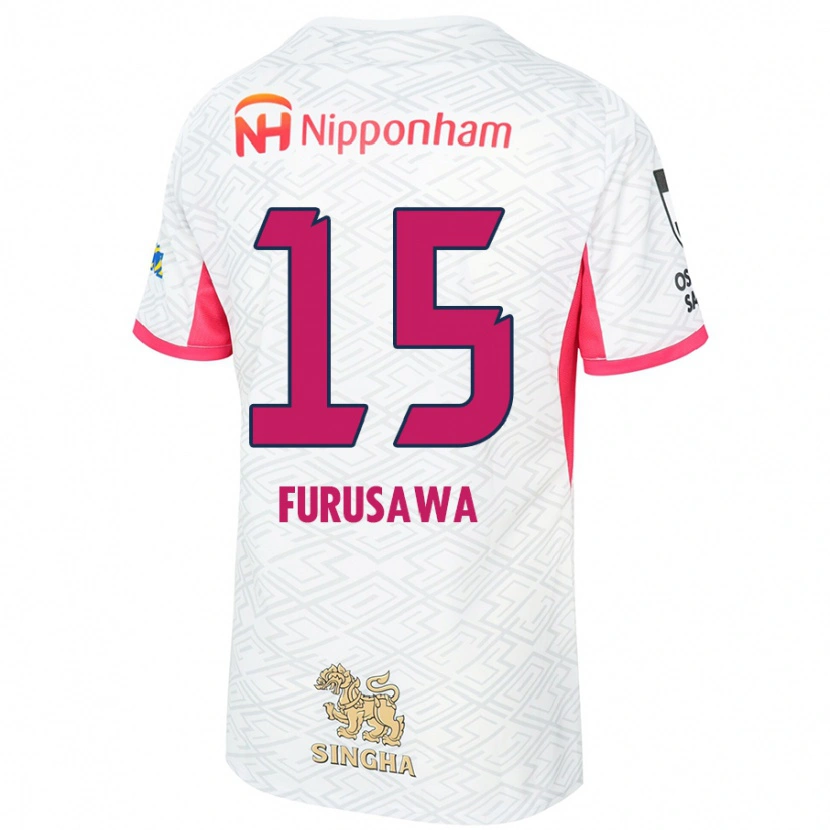 Danxen Homem Camisola Rui Furusawa #15 Branco Rosa Sakura Alternativa 2025/26 Camisa