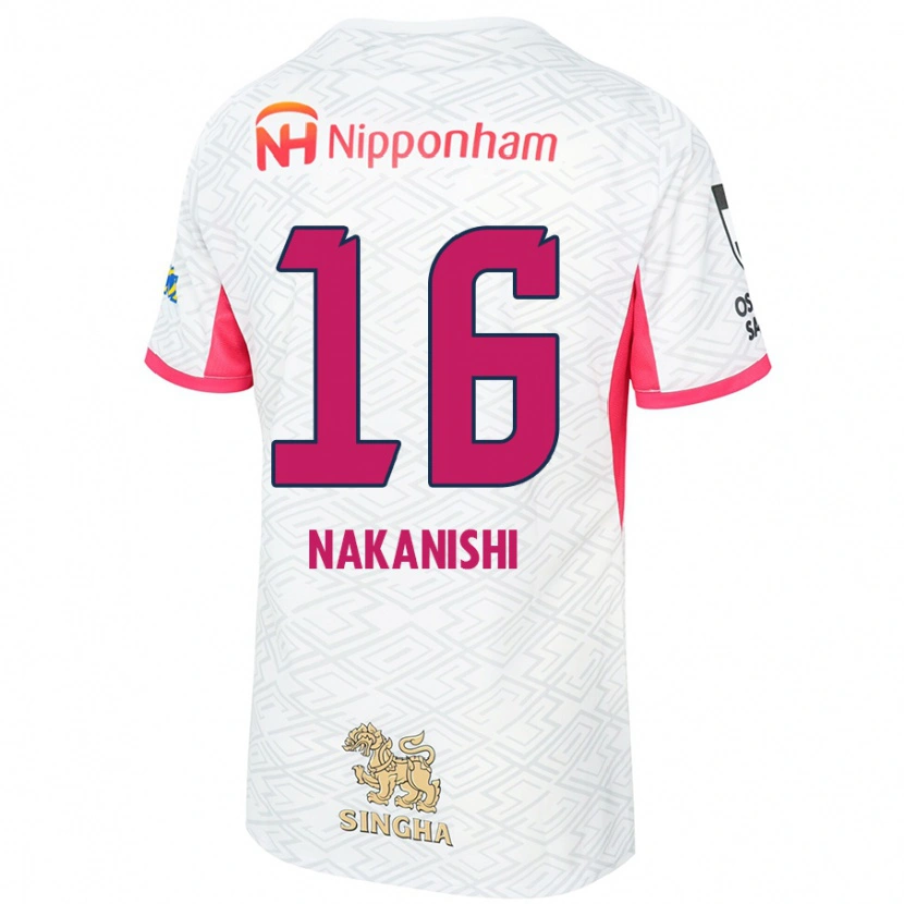 Danxen Homem Camisola Fuu Nakanishi #16 Branco Rosa Sakura Alternativa 2025/26 Camisa