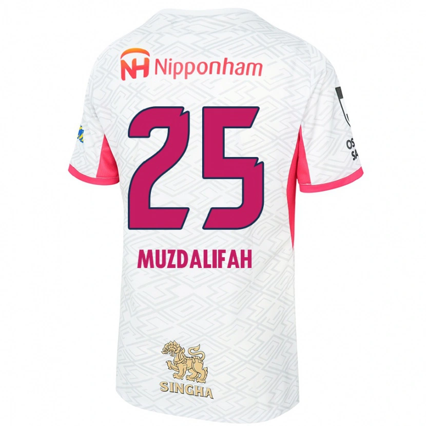 Danxen Homem Camisola Zahra Muzdalifah #25 Branco Rosa Sakura Alternativa 2025/26 Camisa