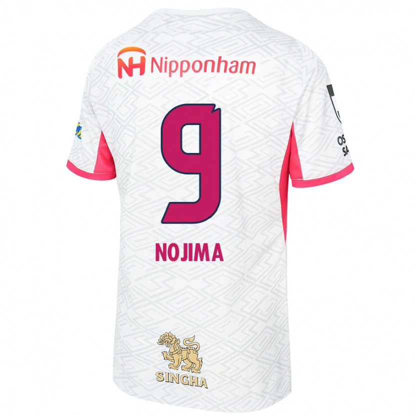 Danxen Homem Camisola Sakura Nojima #9 Branco Rosa Sakura Alternativa 2025/26 Camisa