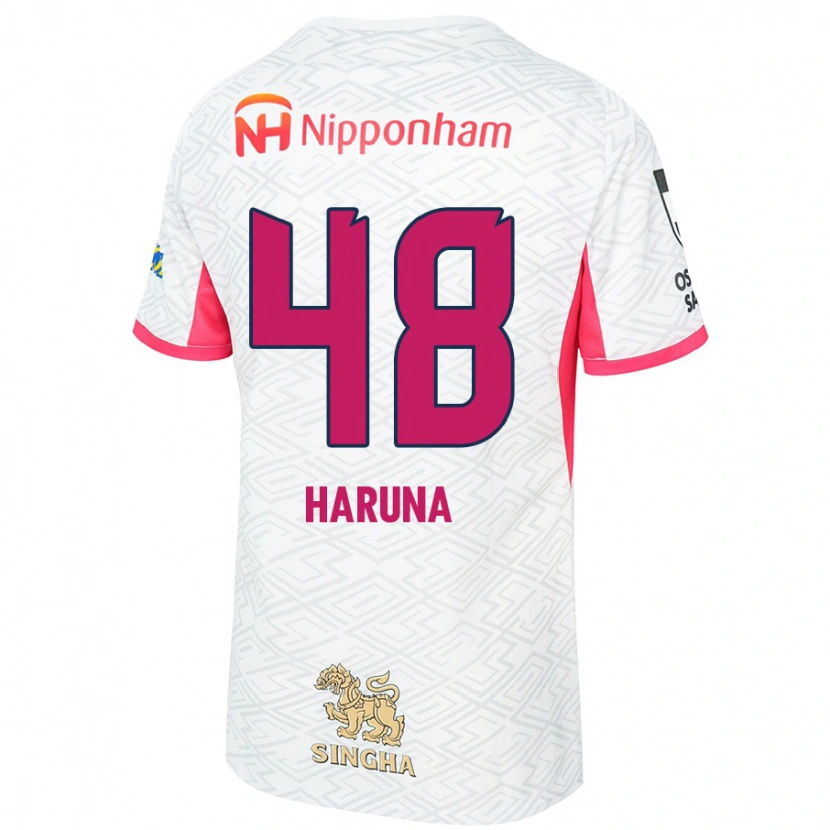 Danxen Homem Camisola Ryusei Haruna #48 Branco Rosa Sakura Alternativa 2025/26 Camisa